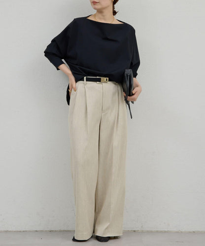 一字肩針織套頭衫