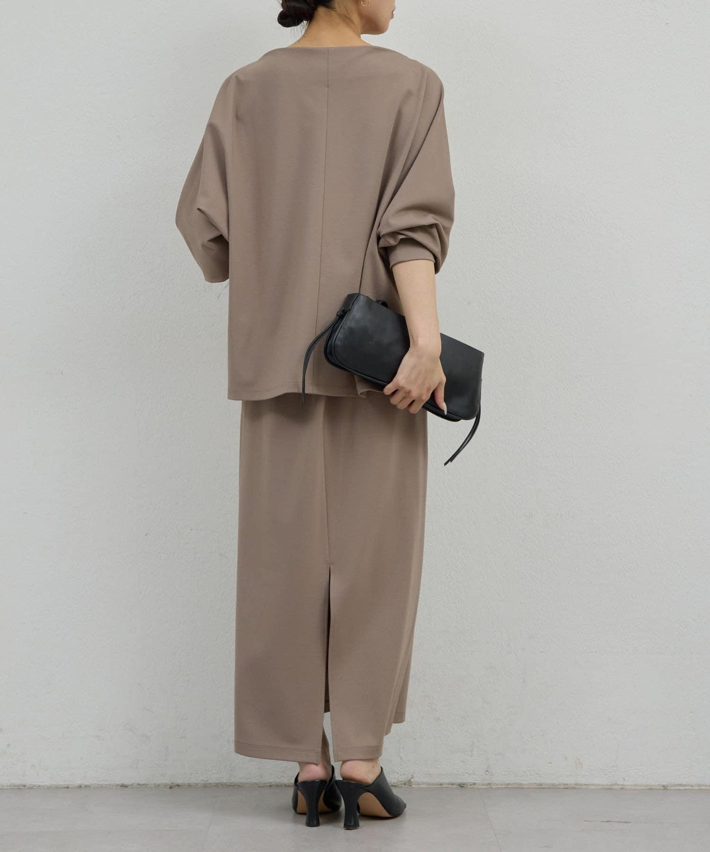 一字肩針織套頭衫