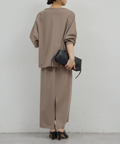 一字肩針織套頭衫