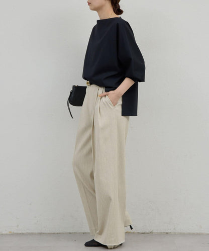 一字肩針織套頭衫