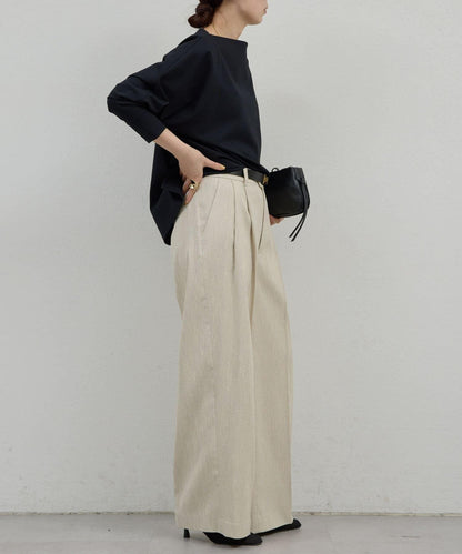 一字肩針織套頭衫