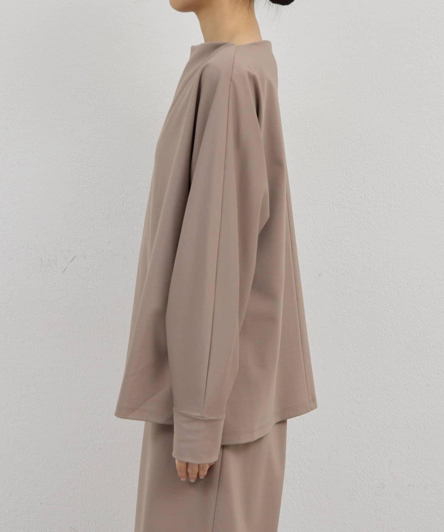 一字肩針織套頭衫