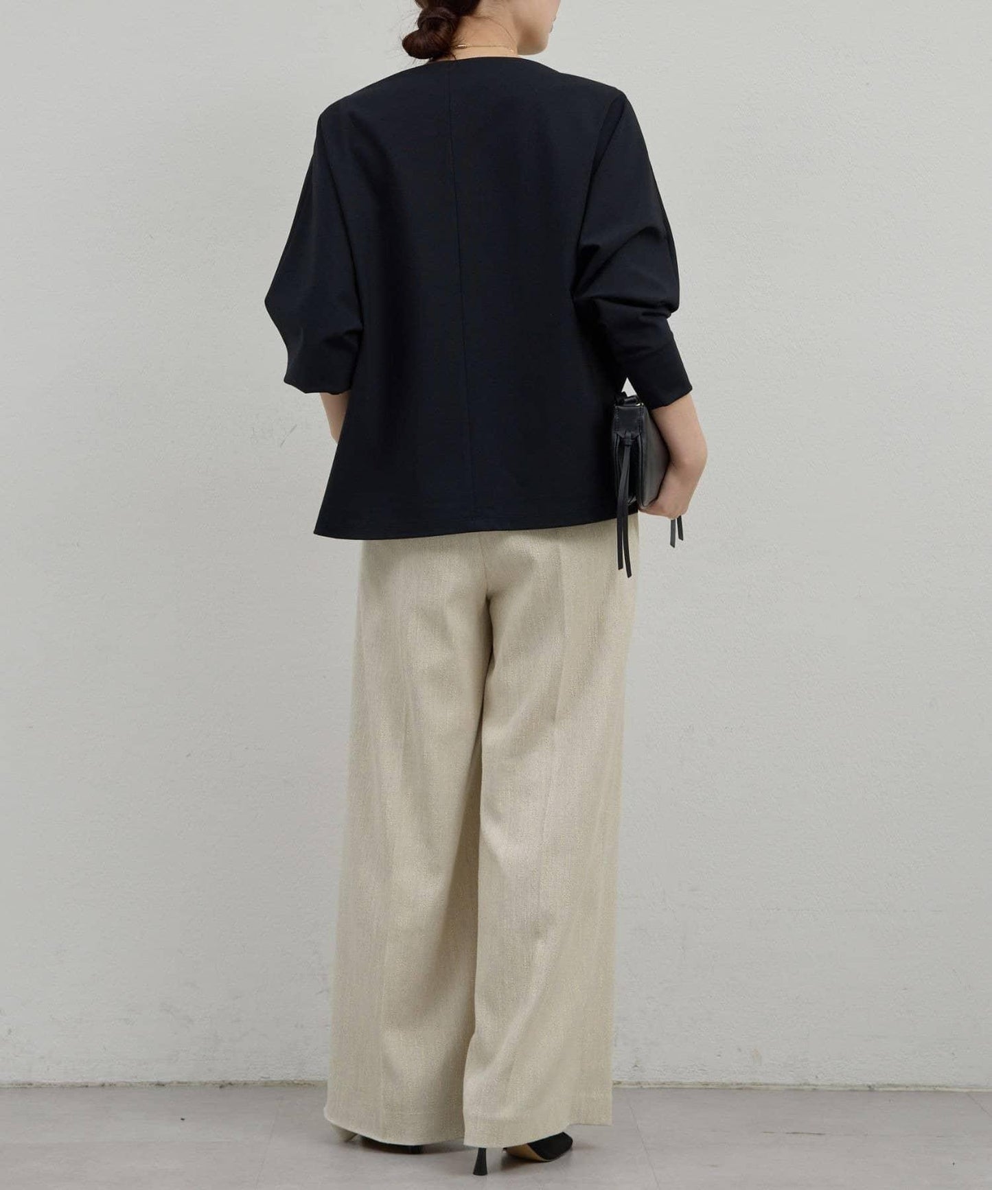 一字肩針織套頭衫