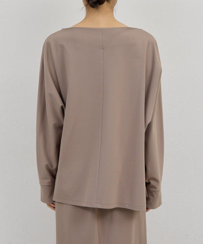 一字肩針織套頭衫