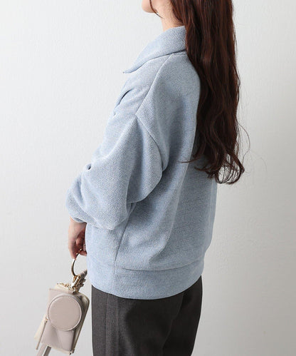 亮片紗半拉鍊套頭衫