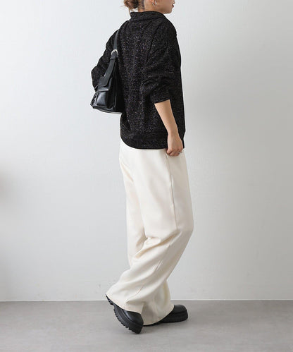 亮片紗半拉鍊套頭衫