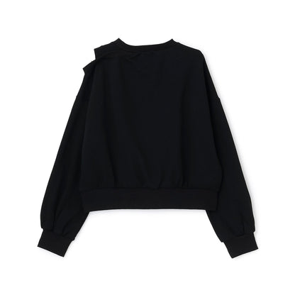 愛心貼布露肩衛衣