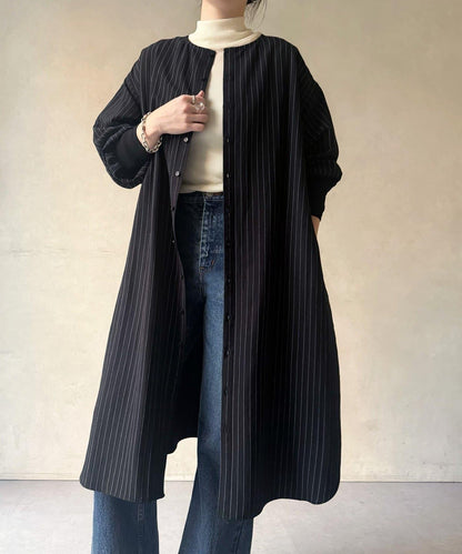 袖口針織襯衫連衣裙