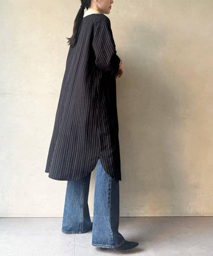 袖口針織襯衫連衣裙