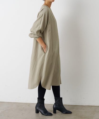 袖口針織襯衫連衣裙