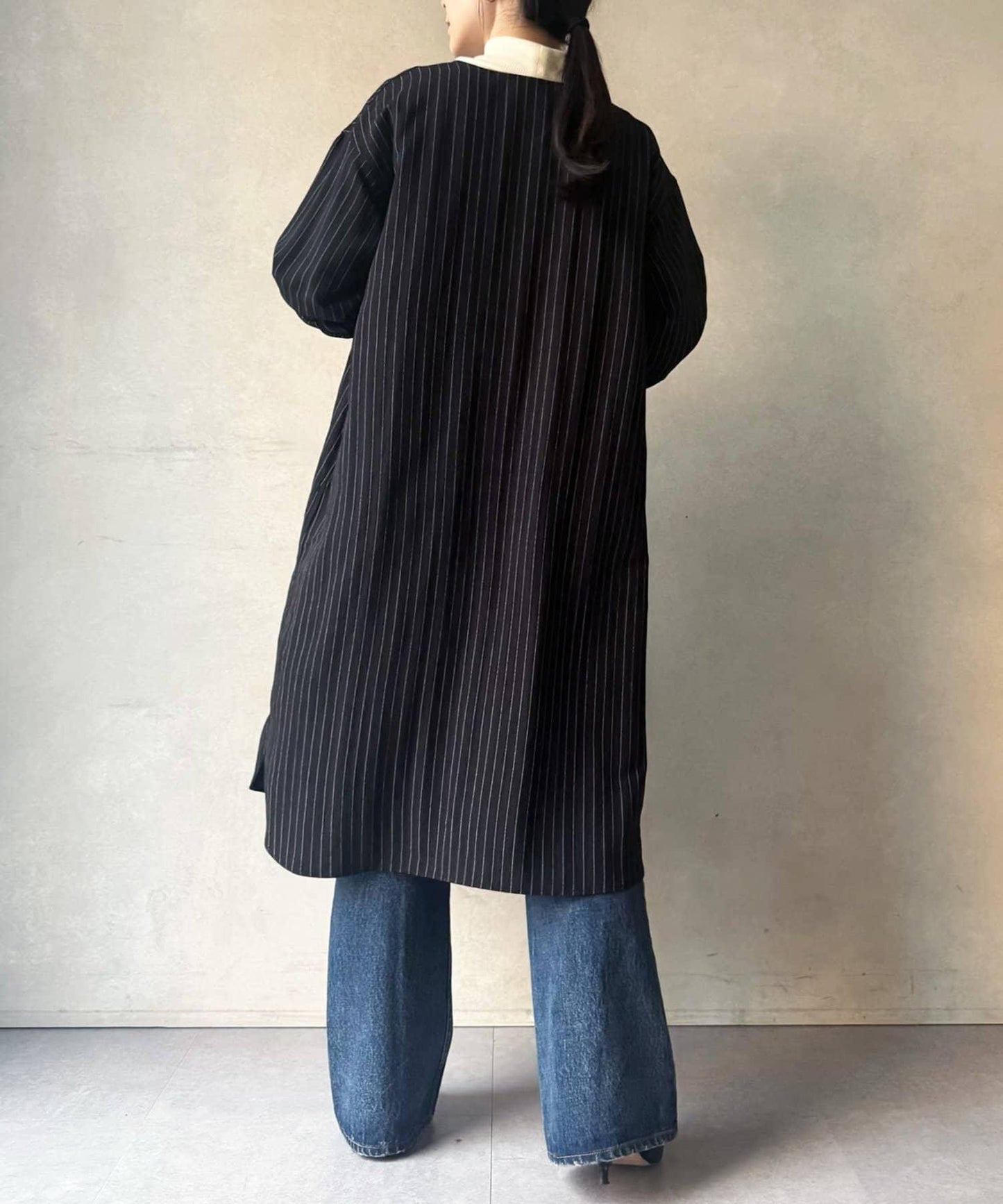 袖口針織襯衫連衣裙