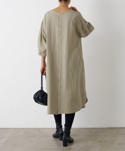 袖口針織襯衫連衣裙