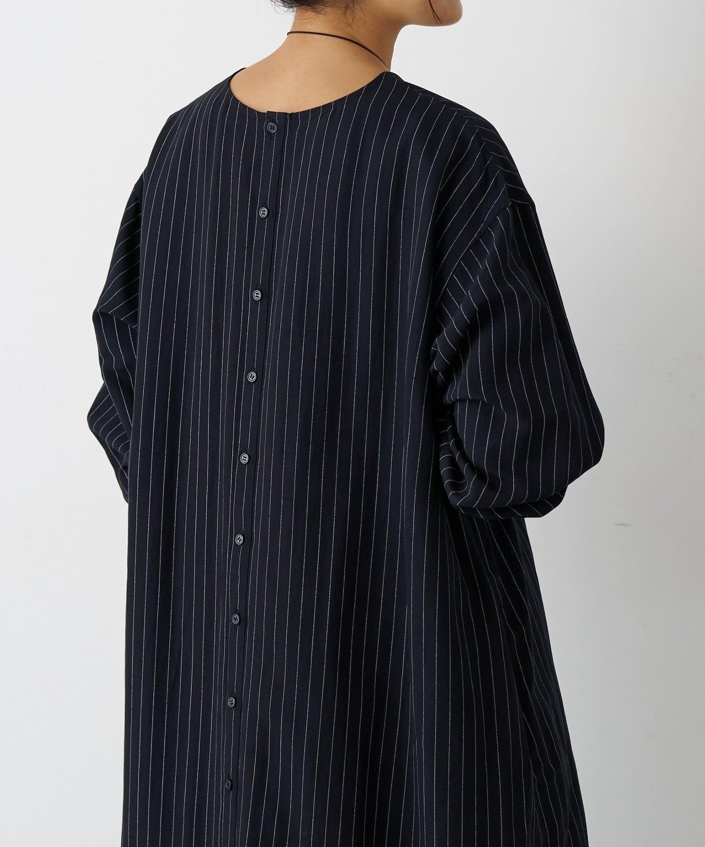 袖口針織襯衫連衣裙