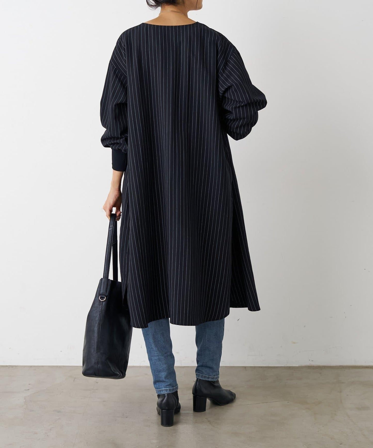 袖口針織襯衫連衣裙