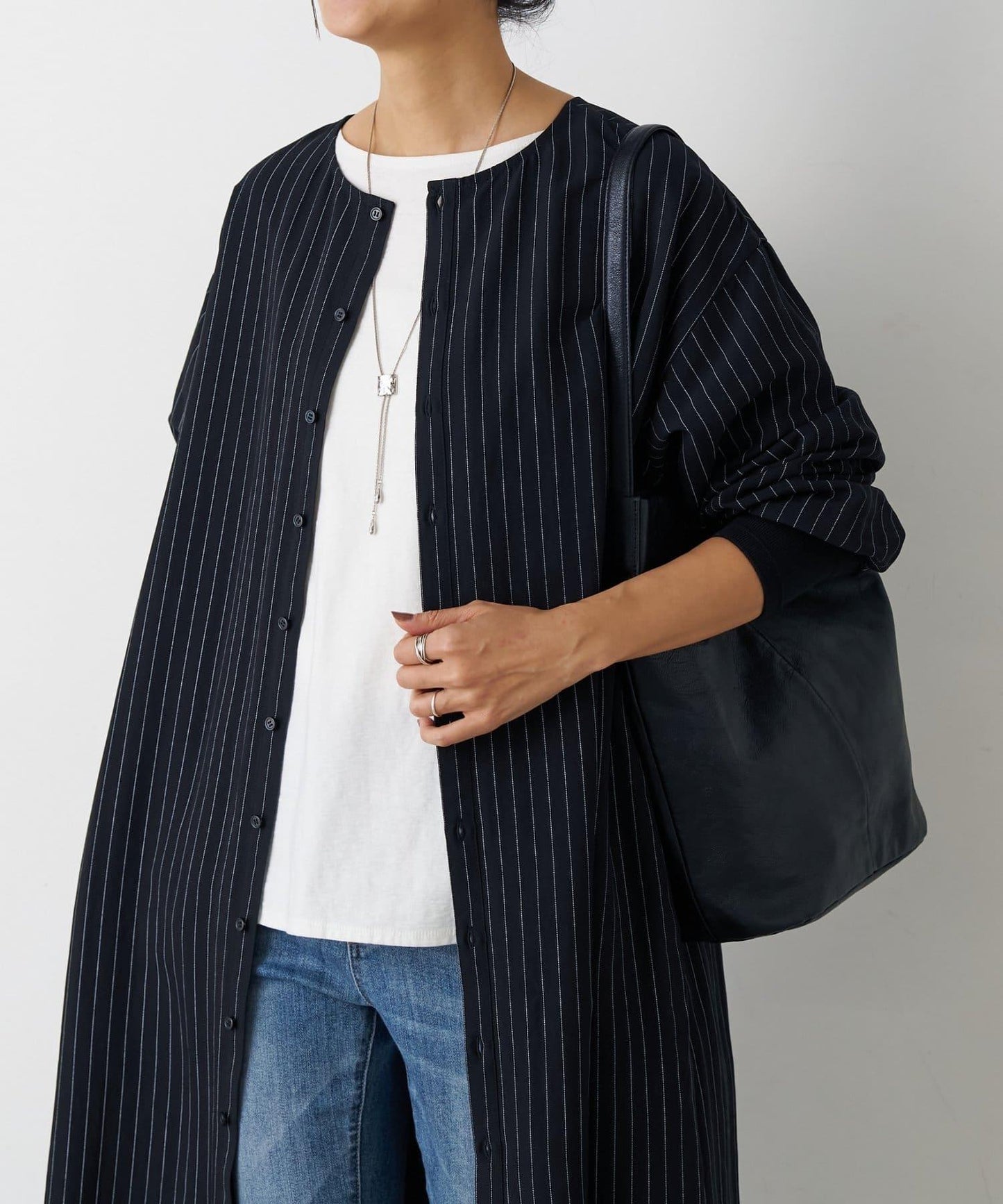 袖口針織襯衫連衣裙