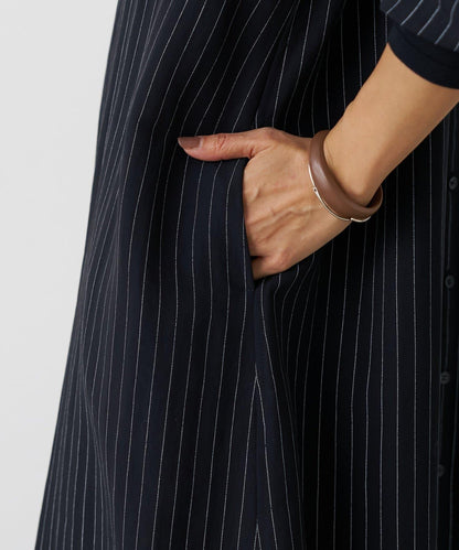 袖口針織襯衫連衣裙