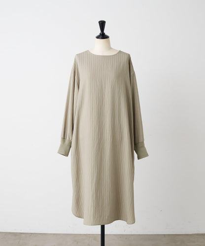 袖口針織襯衫連衣裙