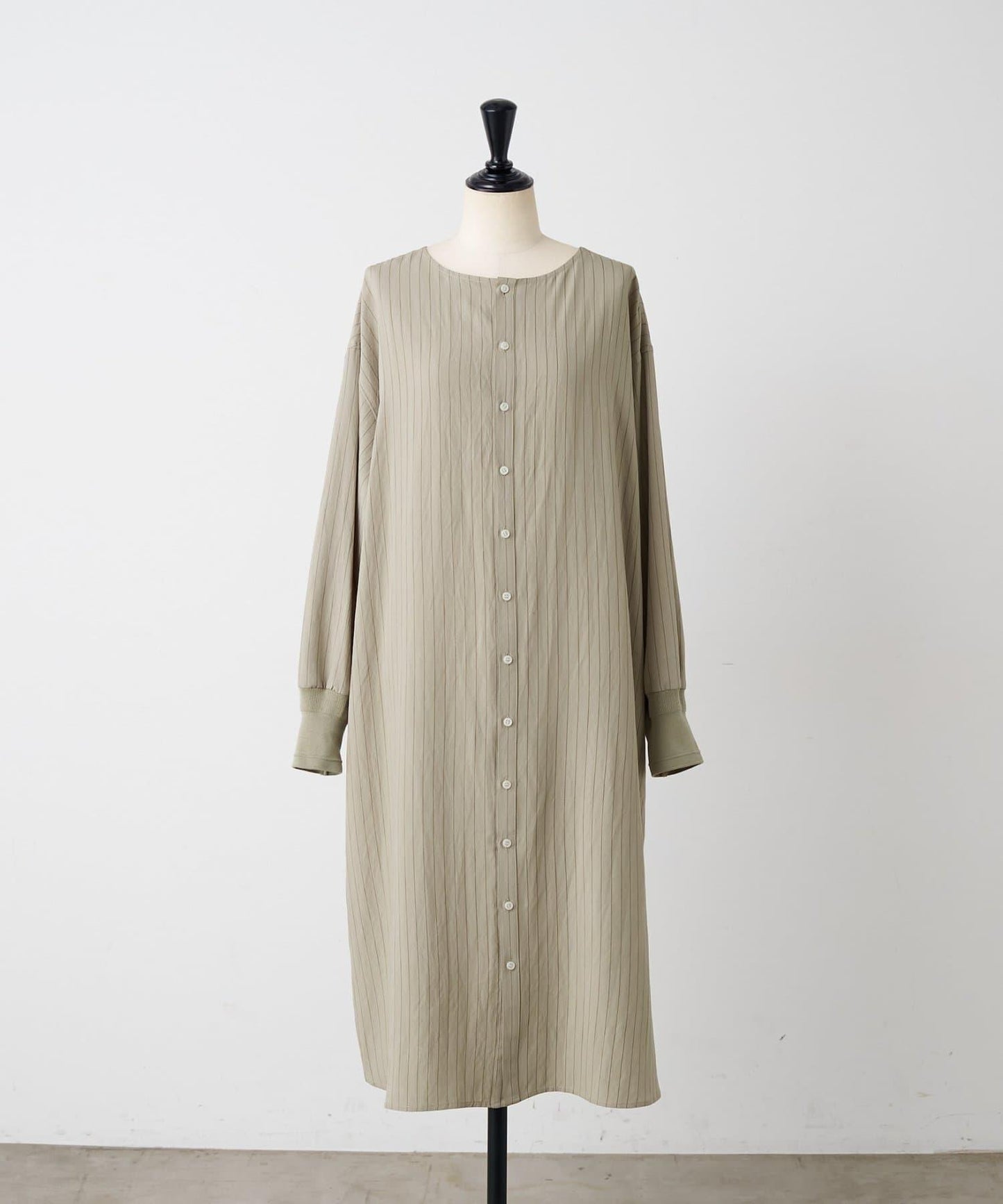 袖口針織襯衫連衣裙