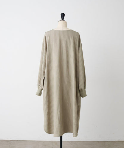 袖口針織襯衫連衣裙