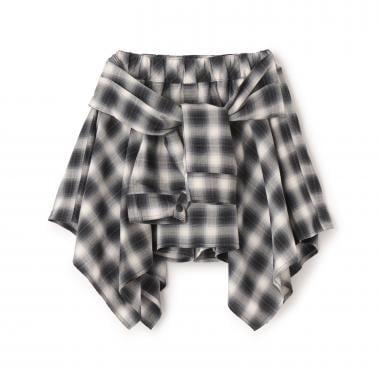 格紋不規則下襬半身裙