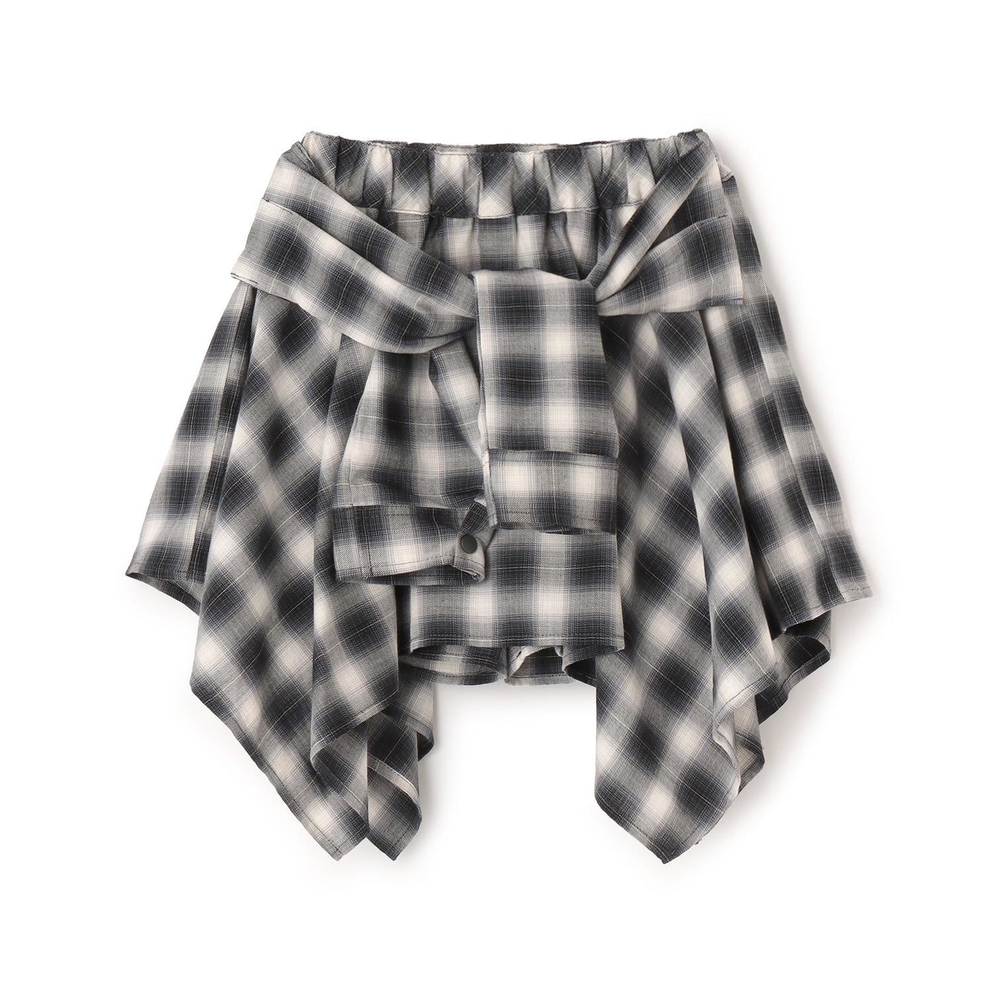 格紋不規則下襬半身裙