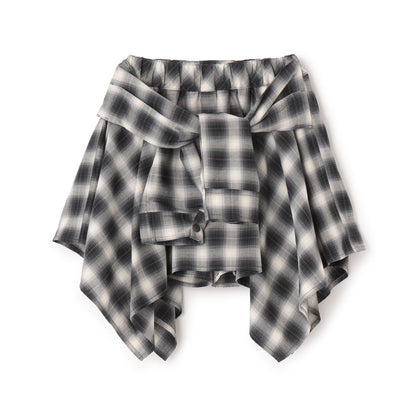 格紋不規則下襬半身裙