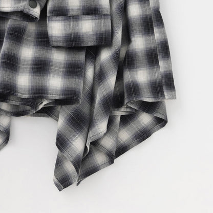 格紋不規則下襬半身裙