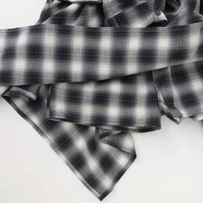 格紋不規則下襬半身裙