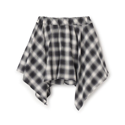 格紋不規則下襬半身裙