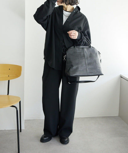 《本革/2way/A4尺寸兼容》雙口袋波士頓包L