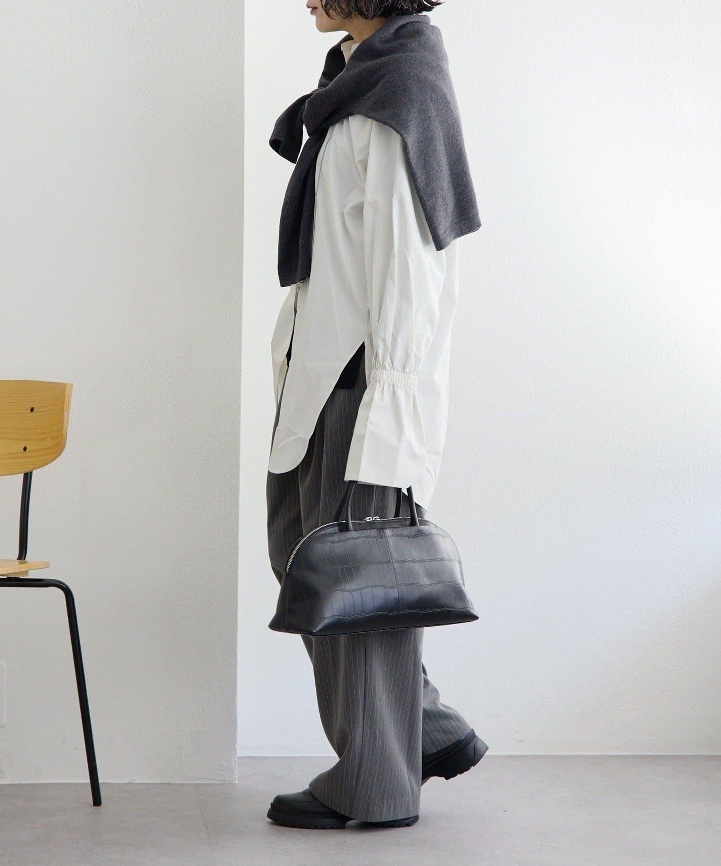 《本革/2way》雙口袋波士頓包S