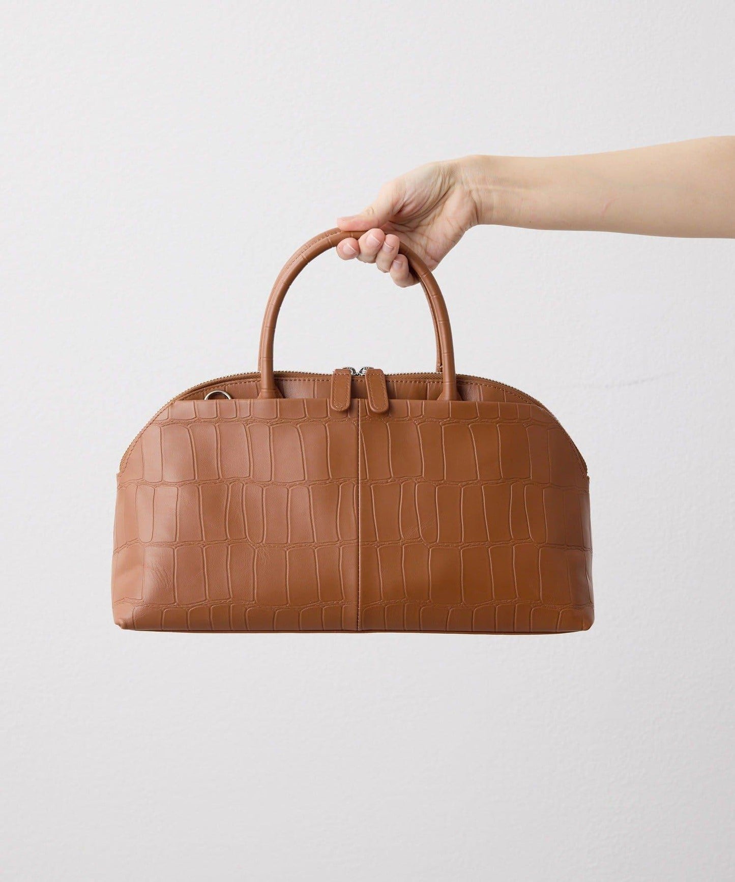 《本革/2way》雙口袋波士頓包S