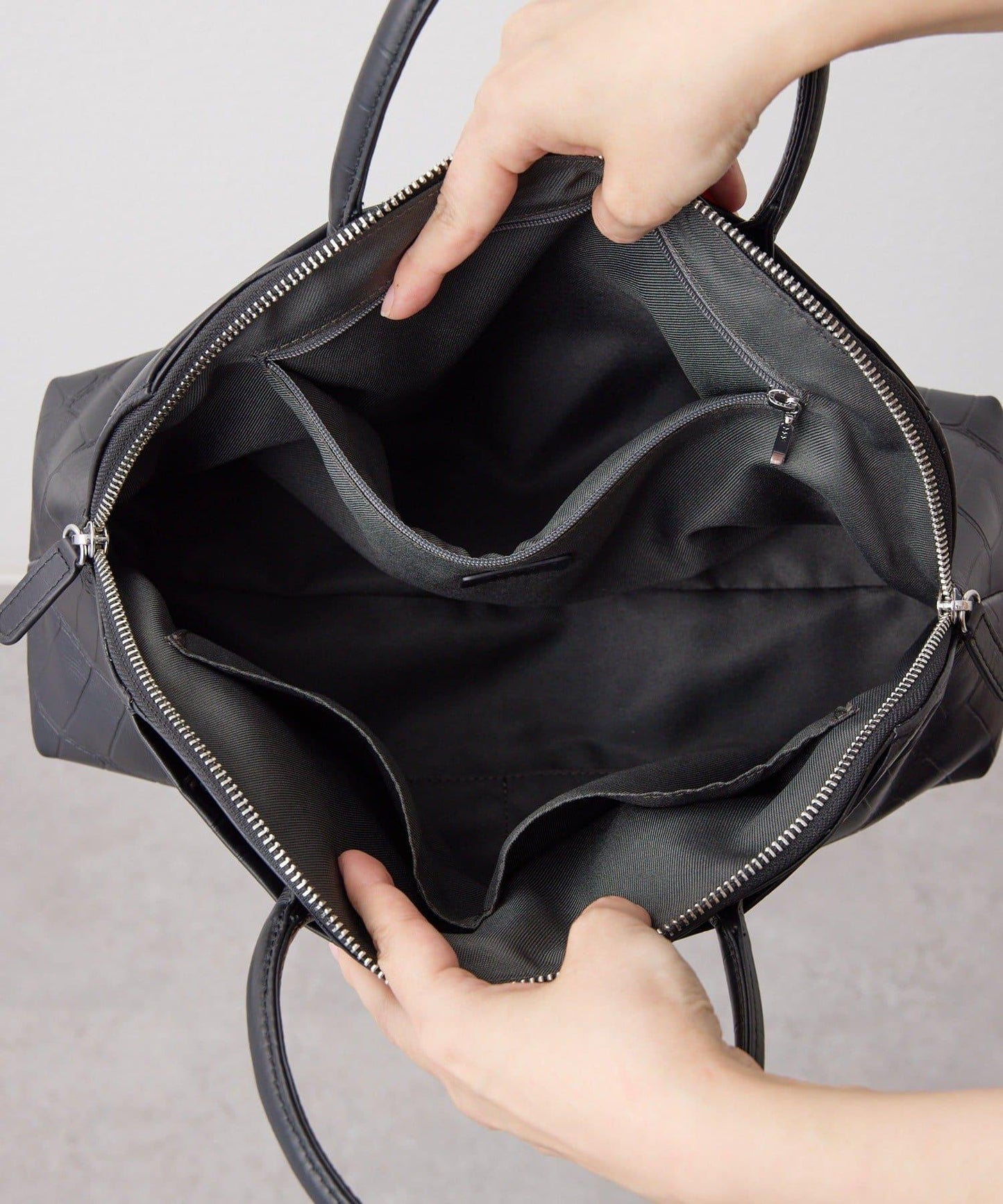 《本革/2way》雙口袋波士頓包S