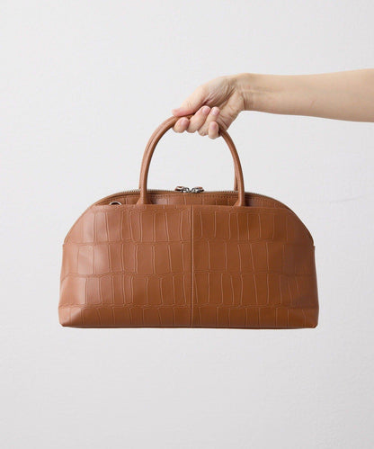 《本革/2way》雙口袋波士頓包S