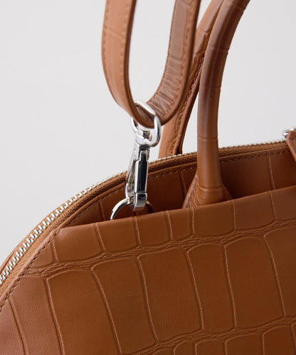 《本革/2way》雙口袋波士頓包S