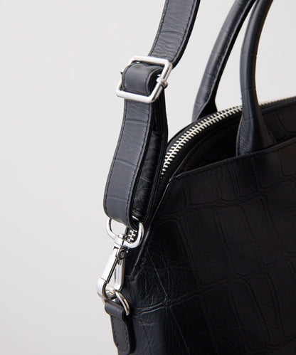 《本革/2way/A4尺寸兼容》雙口袋波士頓包L