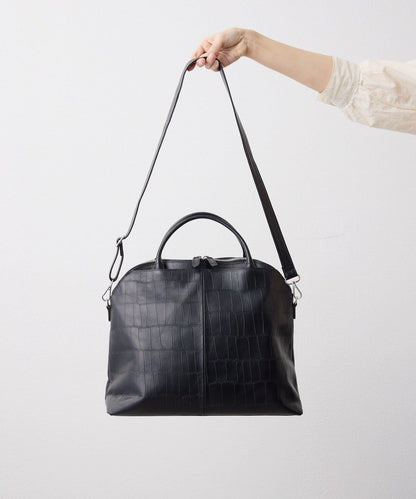 《本革/2way/A4尺寸兼容》雙口袋波士頓包L