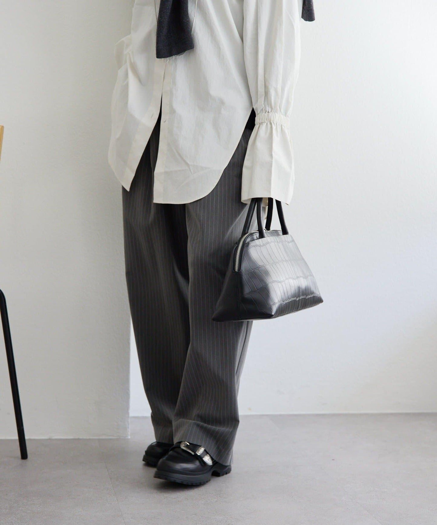 《本革/2way》雙口袋波士頓包S