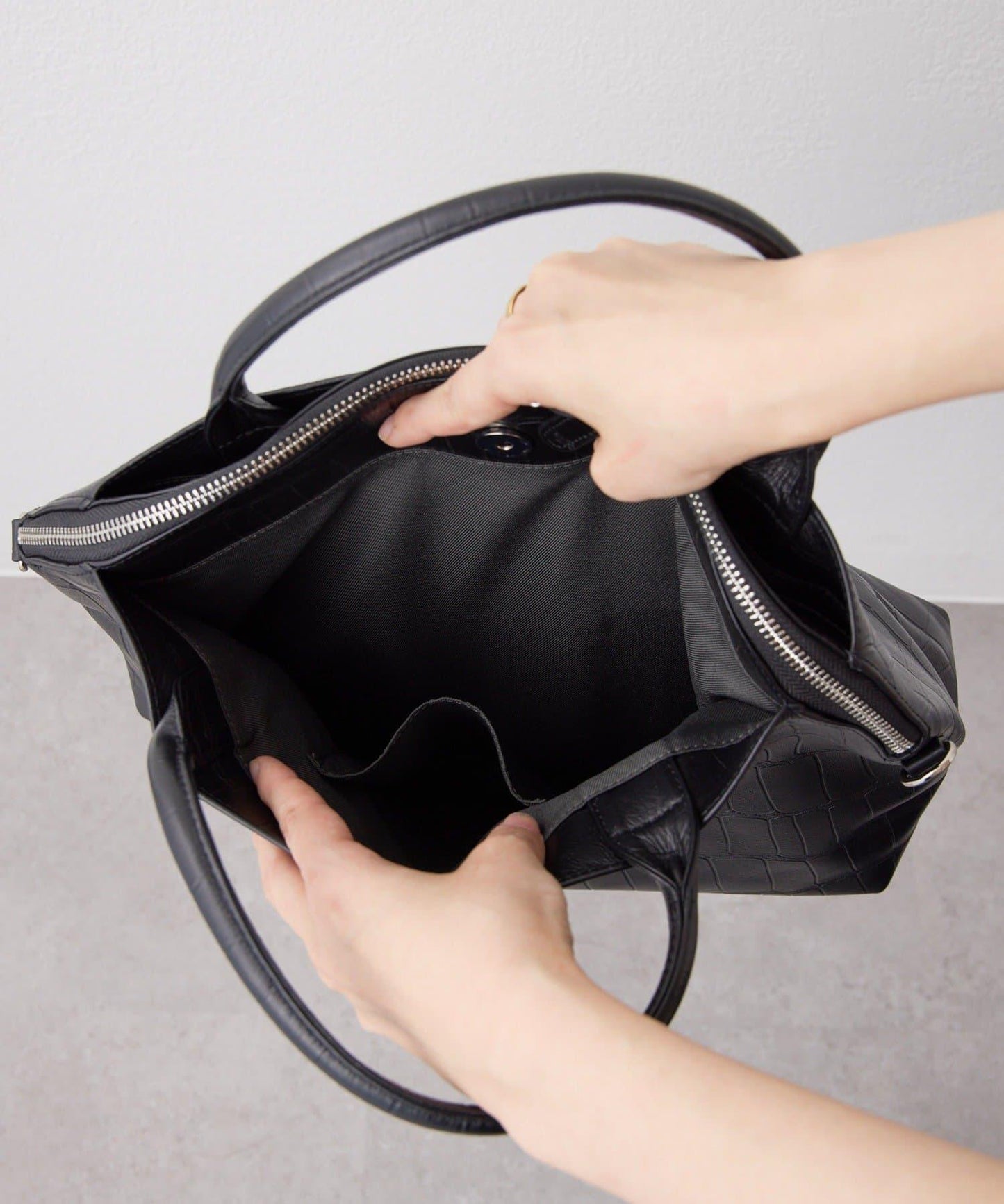 《本革/2way/A4尺寸兼容》雙口袋波士頓包L