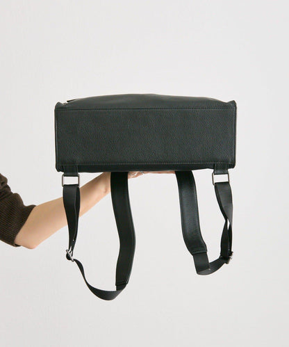 《本革/A4尺寸適用》皮革翻蓋雙肩包