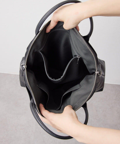 《本革/2way/A4尺寸兼容》雙口袋波士頓包L