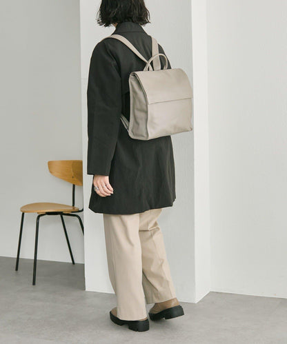 《本革/A4尺寸適用》皮革翻蓋雙肩包