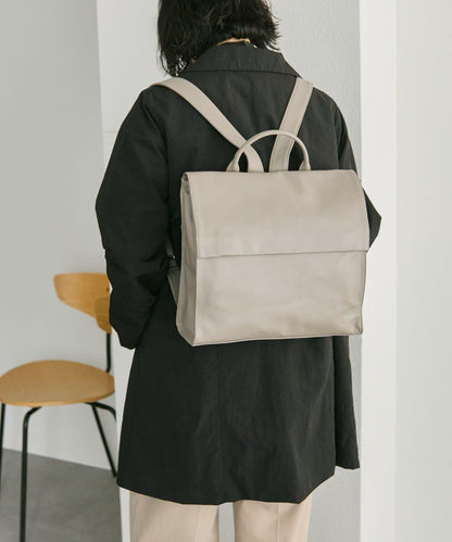 《本革/A4尺寸適用》皮革翻蓋雙肩包