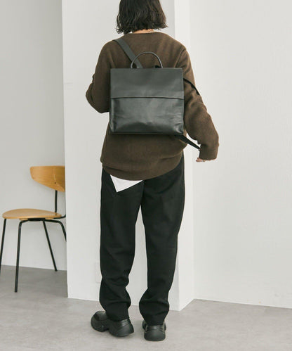 《本革/A4尺寸適用》皮革翻蓋雙肩包