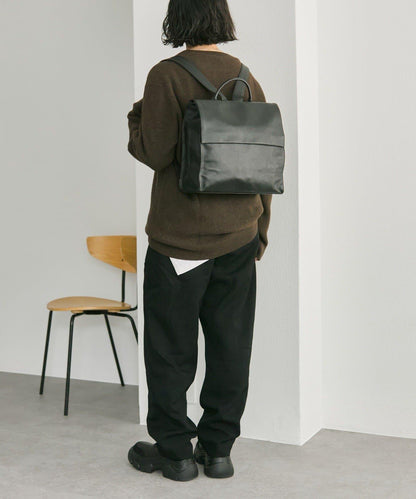 《本革/A4尺寸適用》皮革翻蓋雙肩包