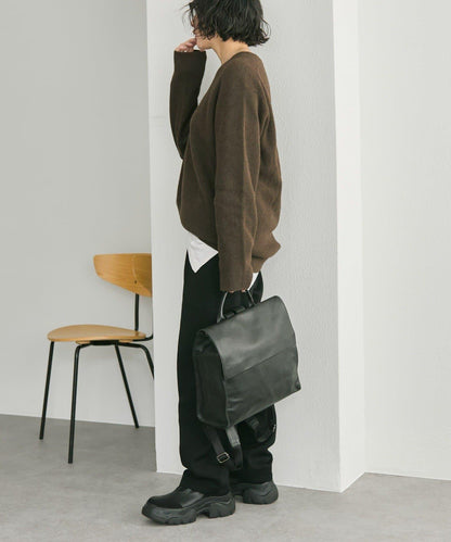 《本革/A4尺寸適用》皮革翻蓋雙肩包