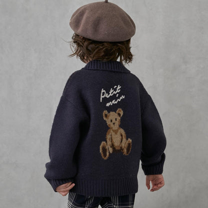 【可機洗】圖案開衫針織外套