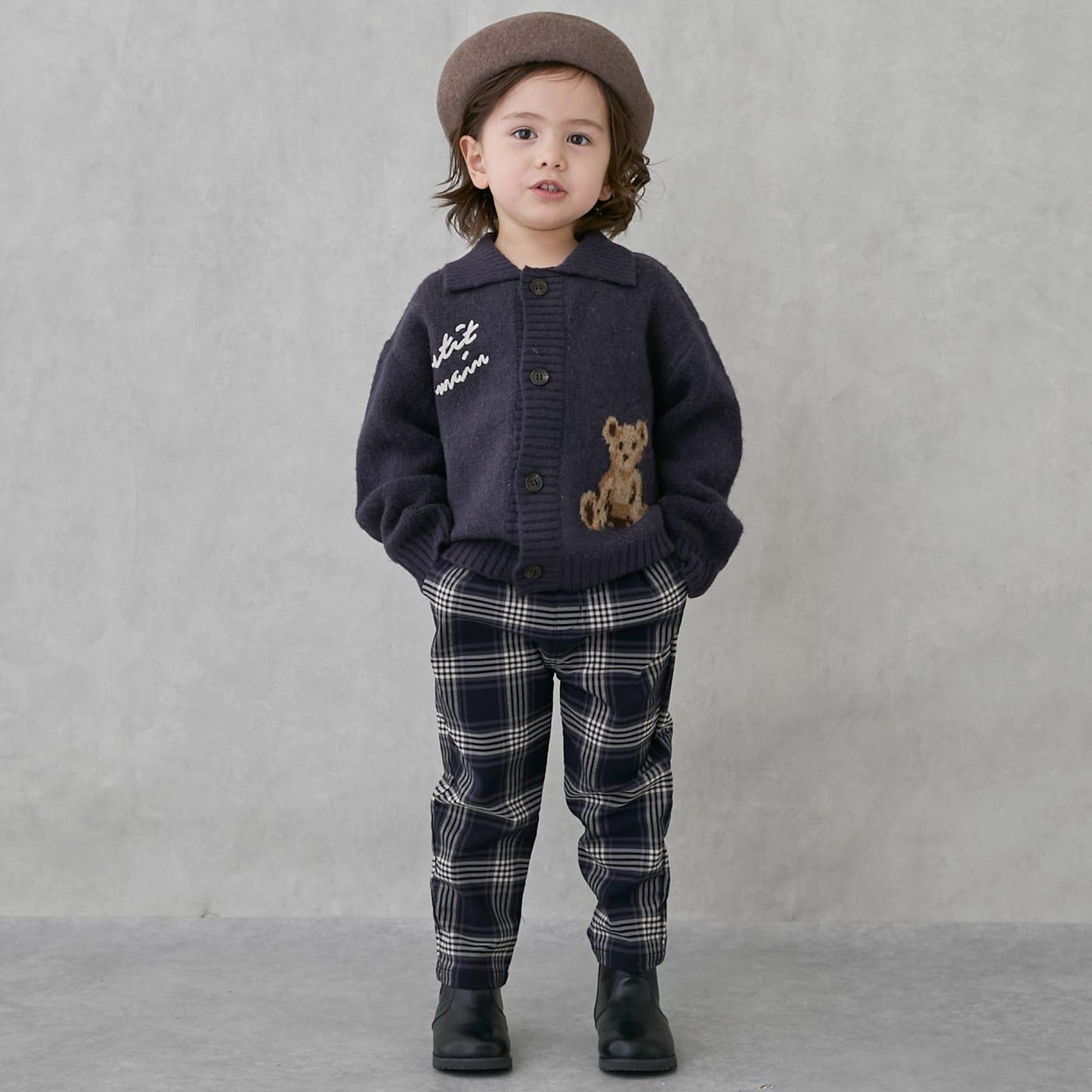 【可機洗】圖案開衫針織外套