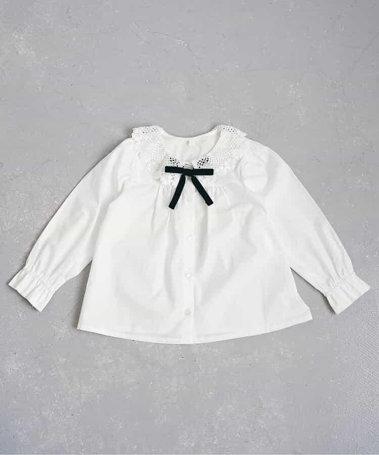 蕾絲領結飾襯衫