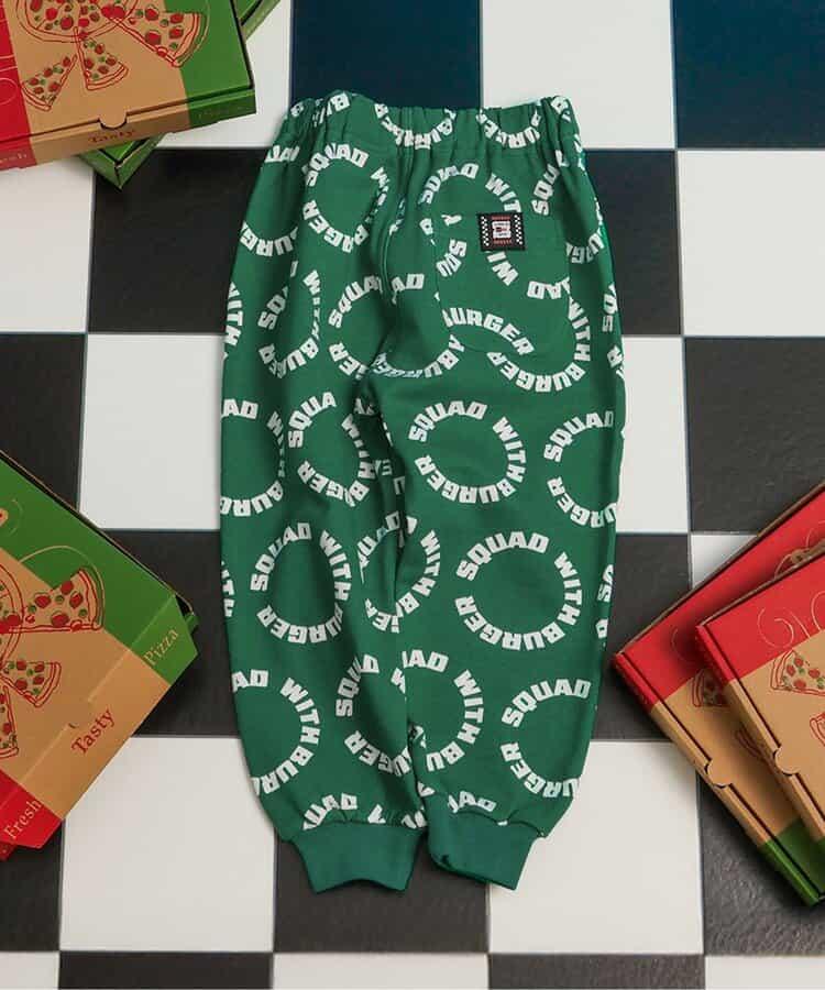 美式餐廳風格印花針織長褲 10分丈